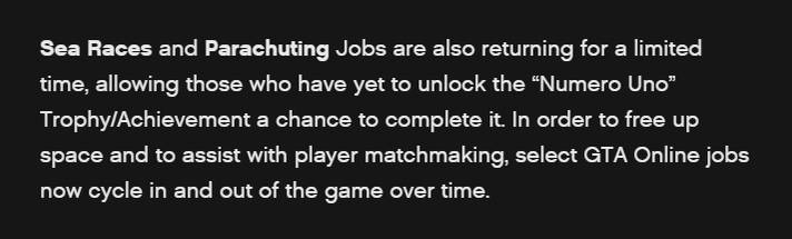 rockstar statement on parachuting and sea races