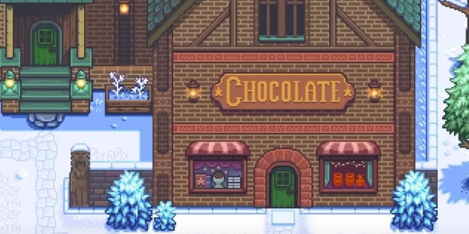 haunted chocolatier shop front feature