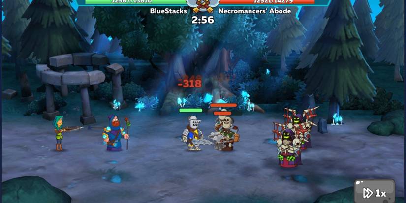 Screenshot of a battle on Hustle Castle.