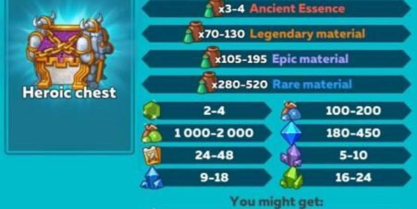 Screenshot of Heroic Chest on Hustle Castle.