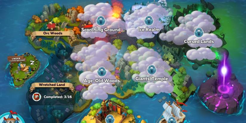 Screenshot of different stages on Hustle Castle.