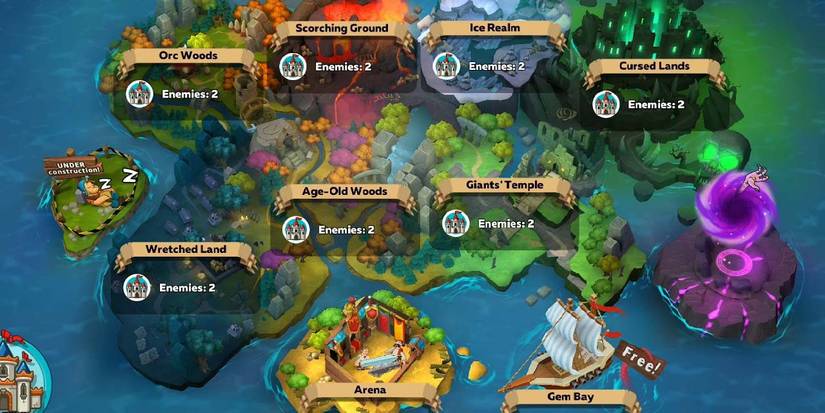 hutle castle mobile game map