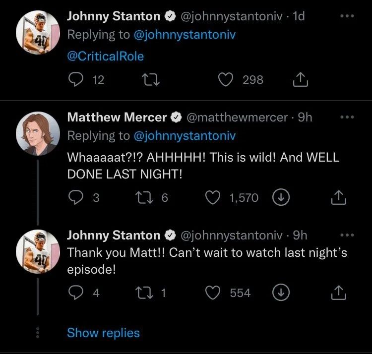 johnny stanton matthew mercer tweets