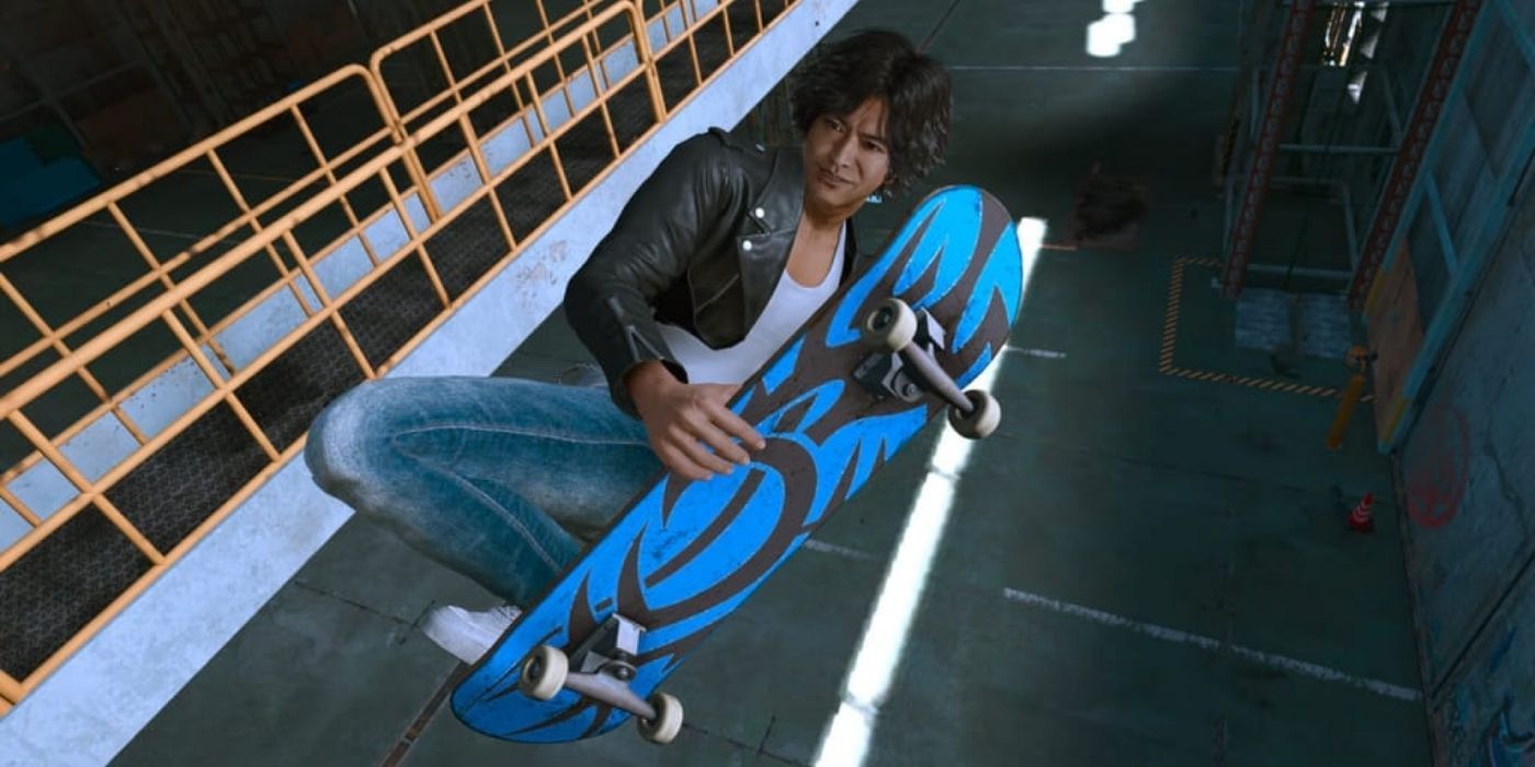 lost judgement mistakes yagami on skateboard