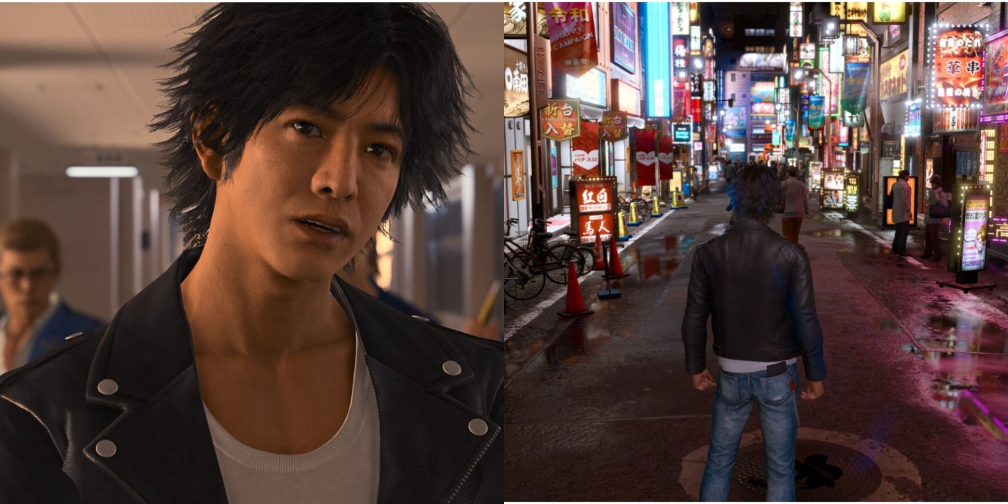 Yagami in school halls and on the streets of Kamurocho