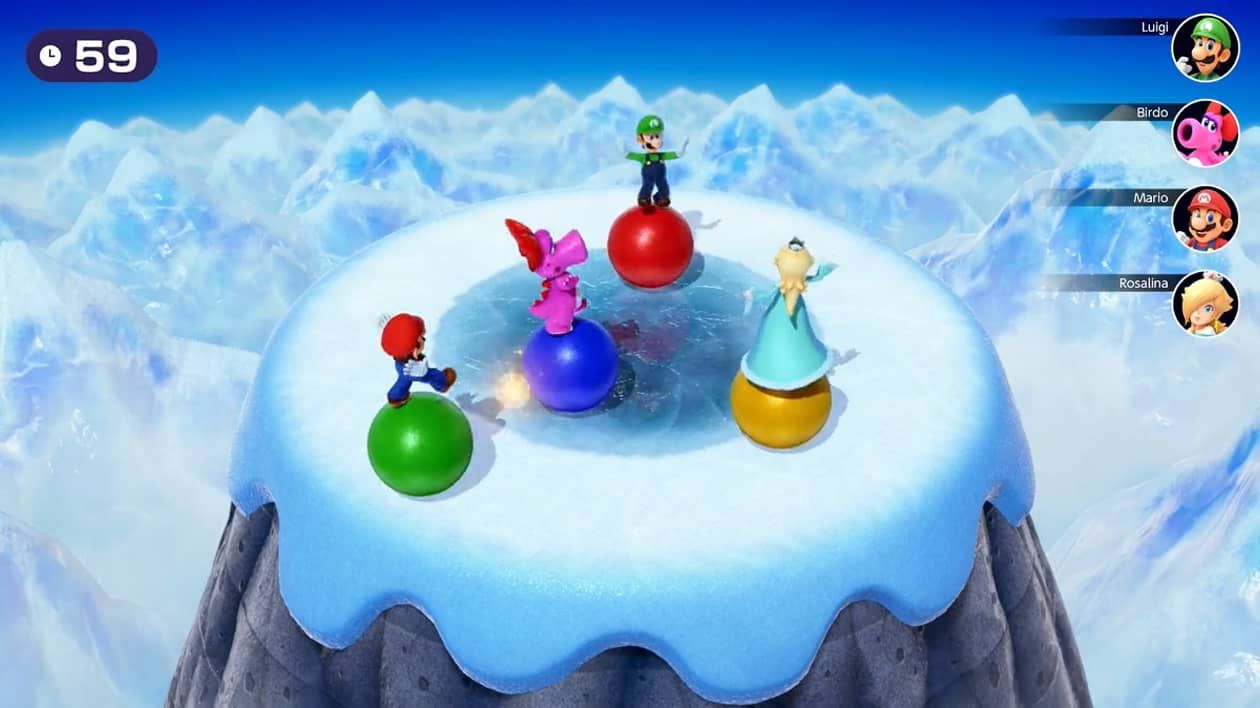 mario party minigame snowball ice