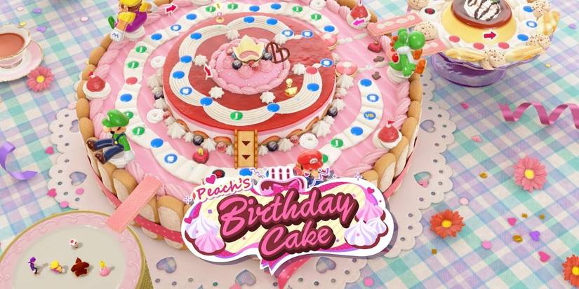 mario party superstars peach birthday cake