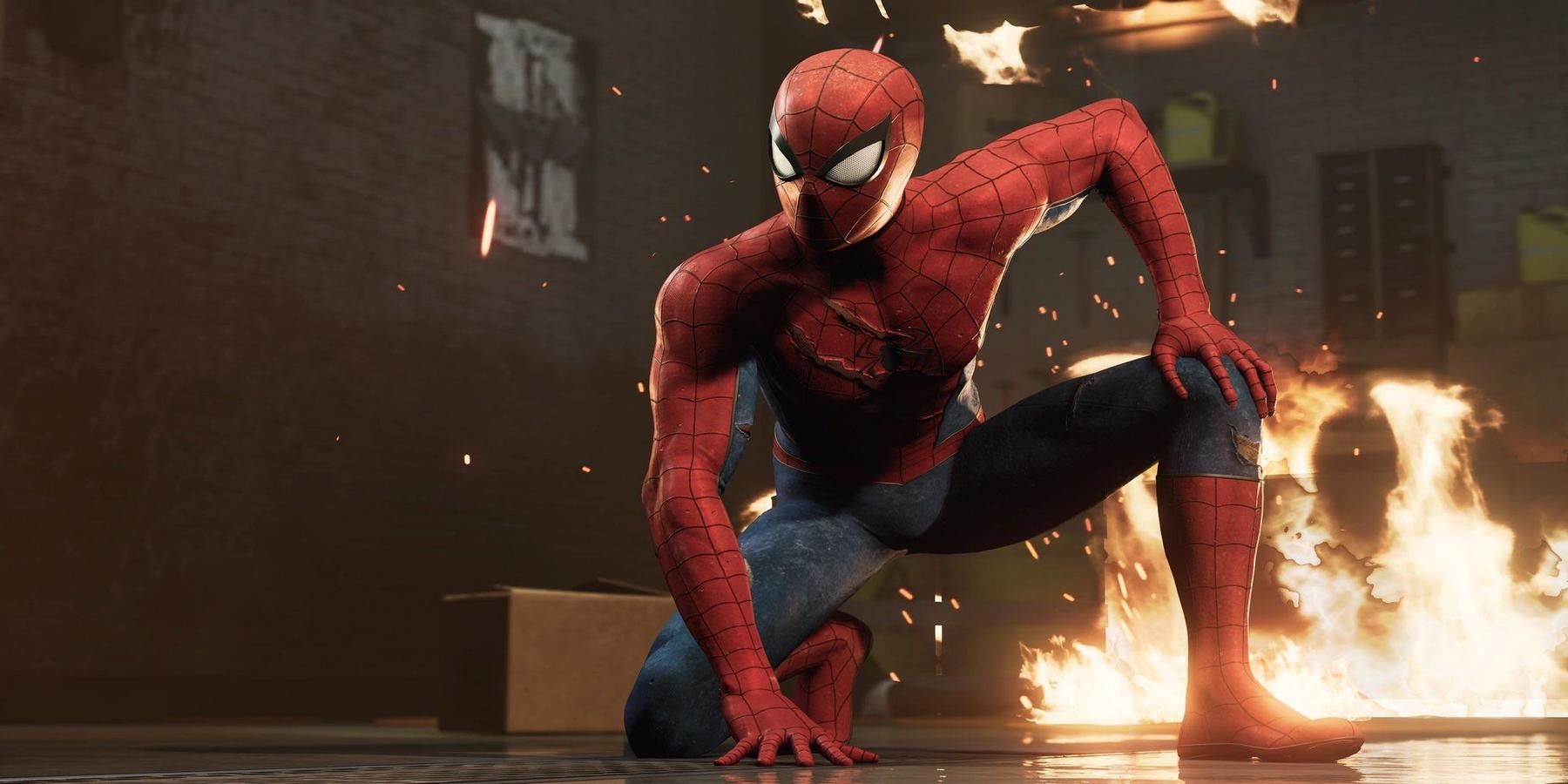 marvels-spider-man-damaed-suit-fire-crouch