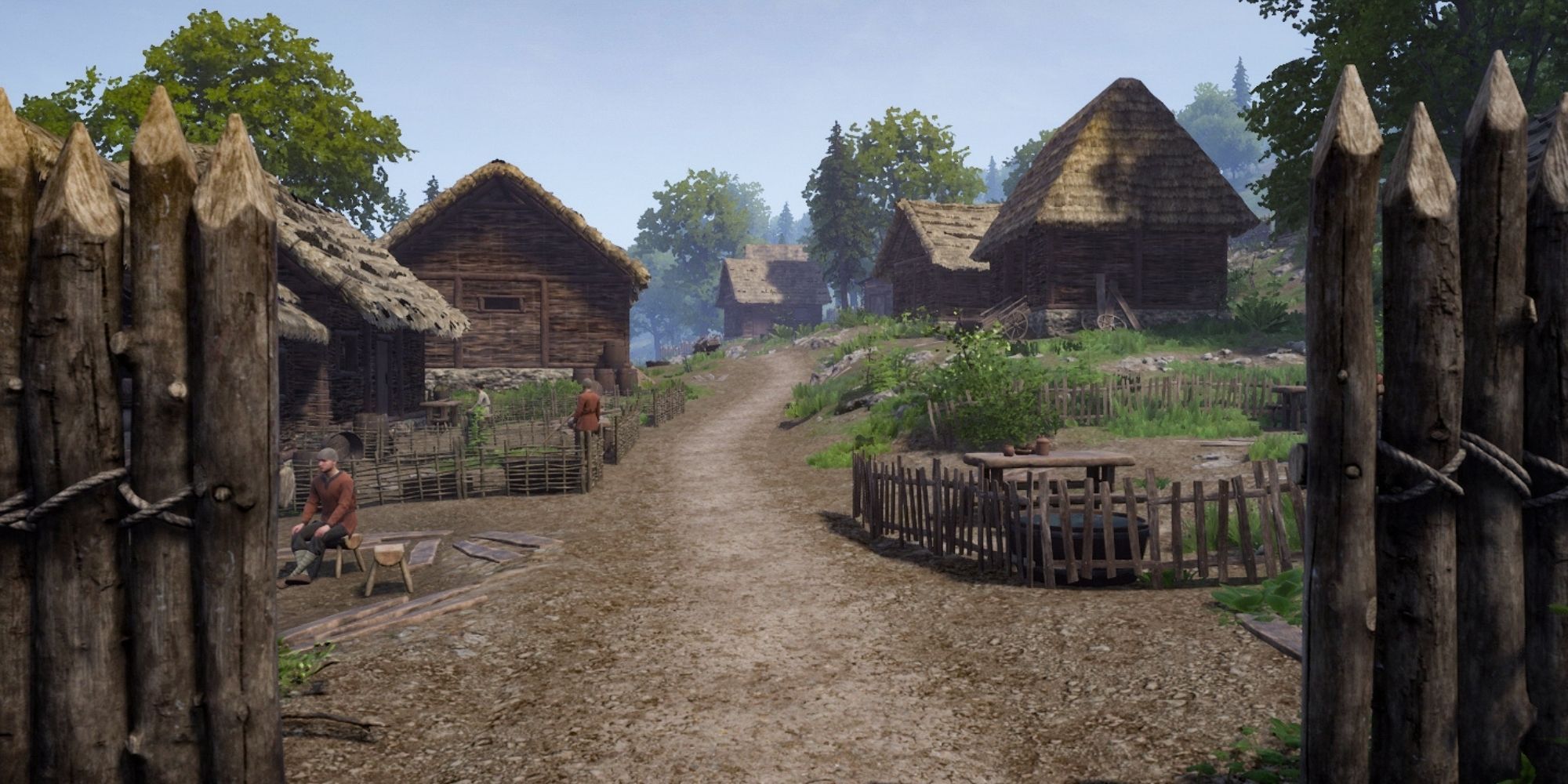 Screenshot of a village entrance on Medieval Dynasty.