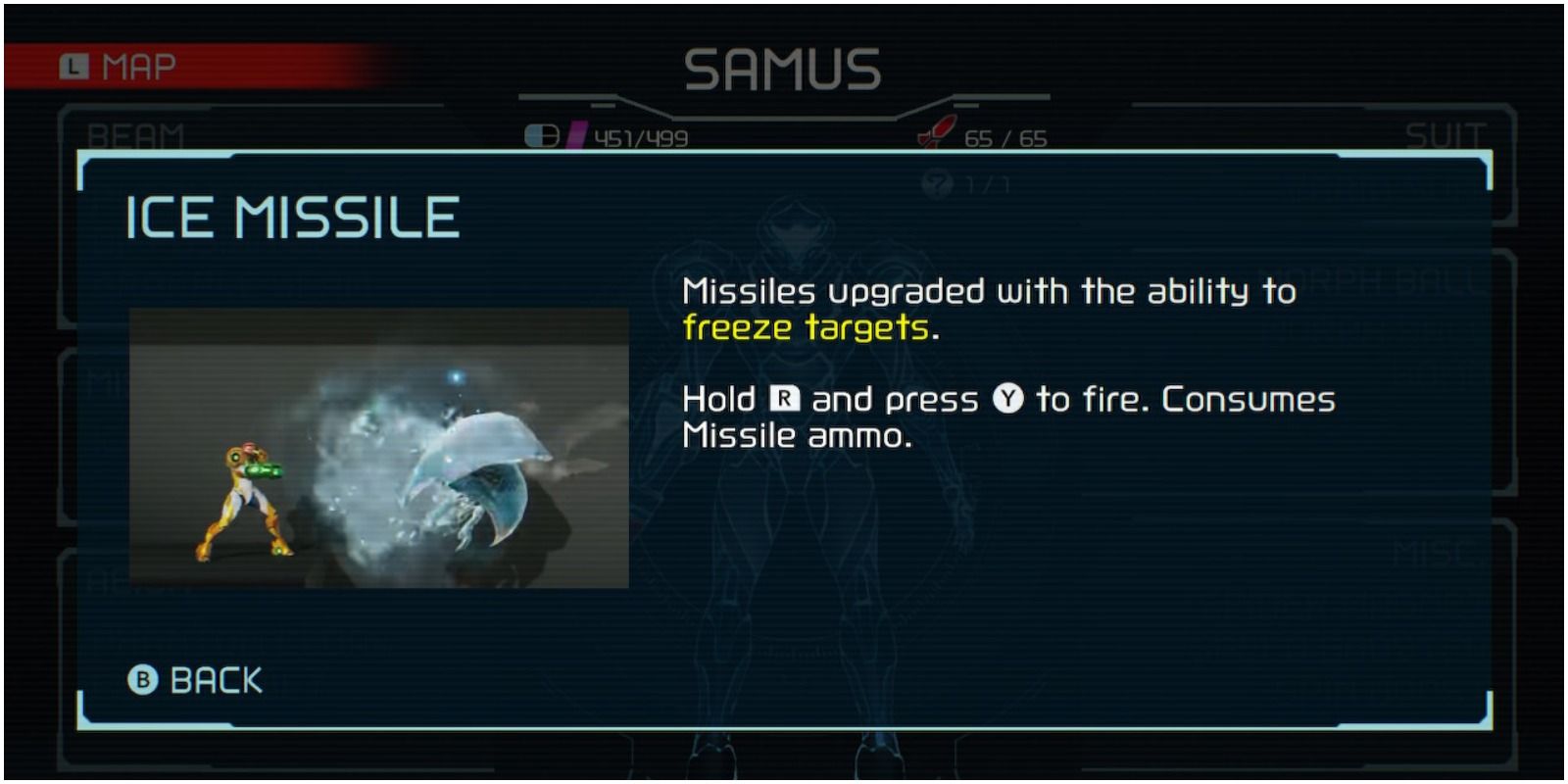 metroid dread ice missile tutorial message