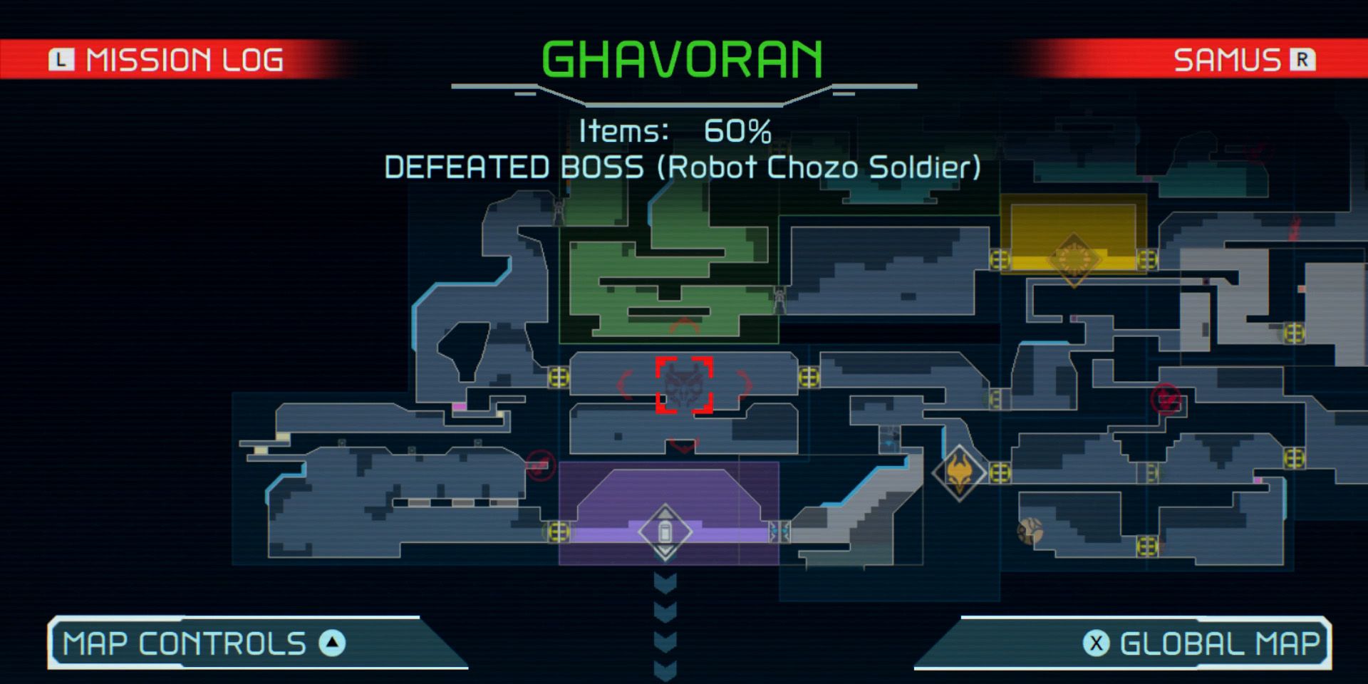 metroid-dread-robot-chozo-soldier-boss-guide-02-ghavoran-map