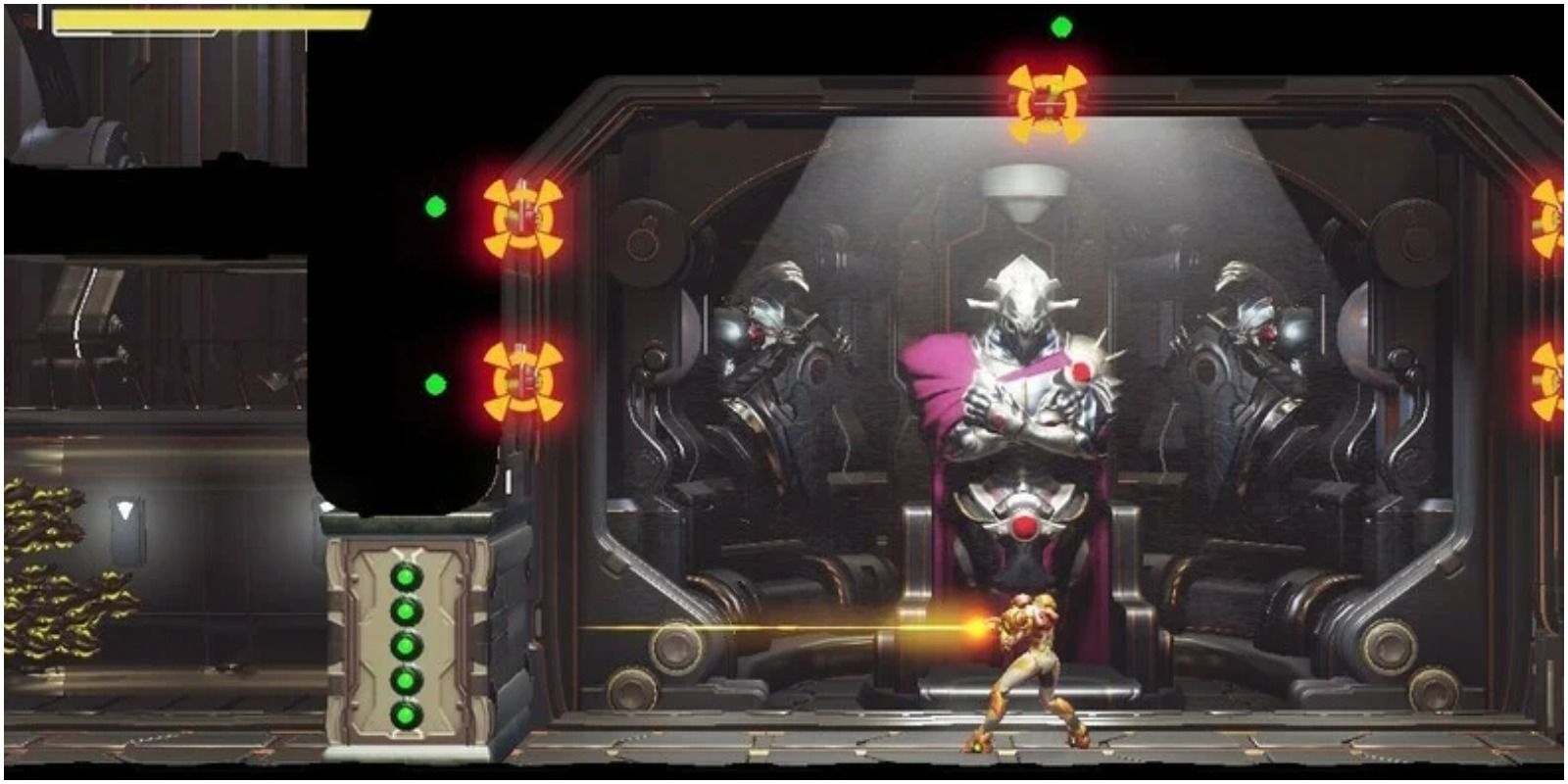 metroid dread samus about to open a storm missile box