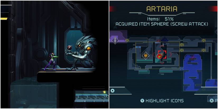 metroid dread screw attack in artaria map location