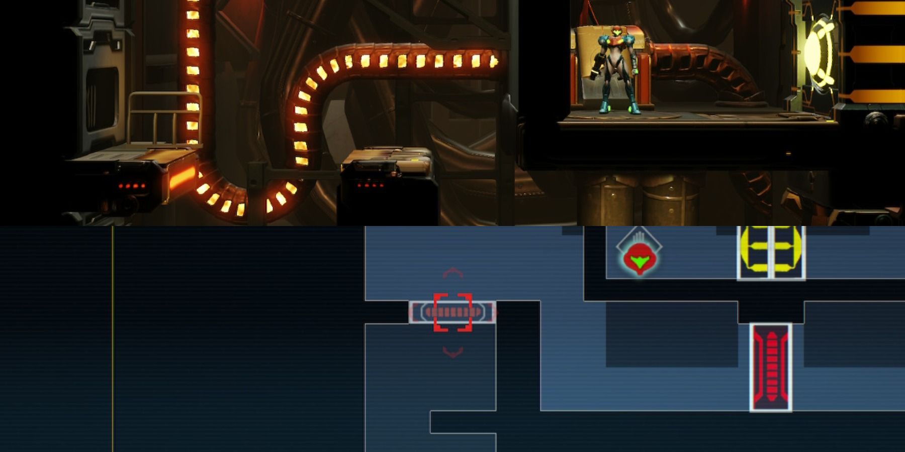 metroid dread thermal doors on map and in person