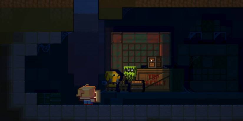 Screenshot from a Minecraft Live teaster trailer showing a new mob called The Glare.