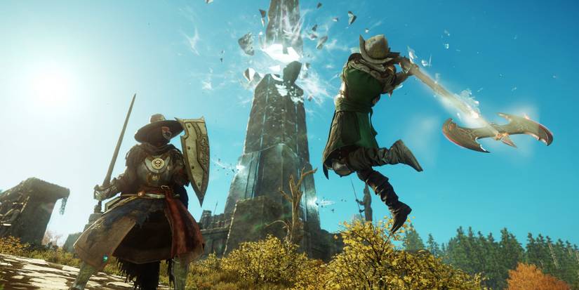 two people fighting in new world