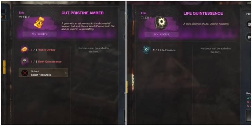 new world cut pristine amber and a quintessence