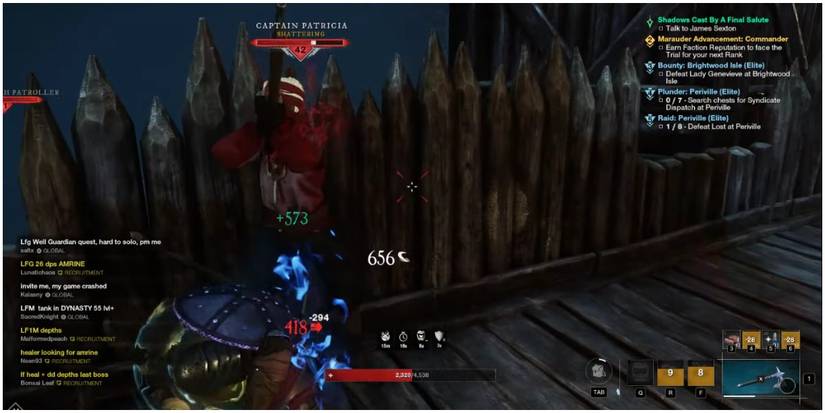 new world player fighting captain patricia