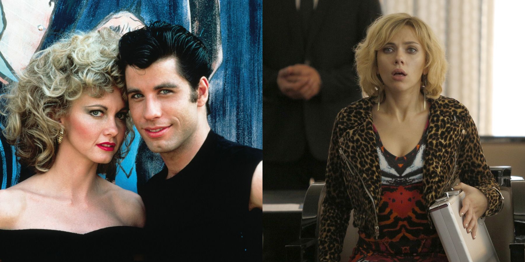 В хороших фильмах с плохим концом есть разделенное изображение Grease (1978) и Lucy (2014).