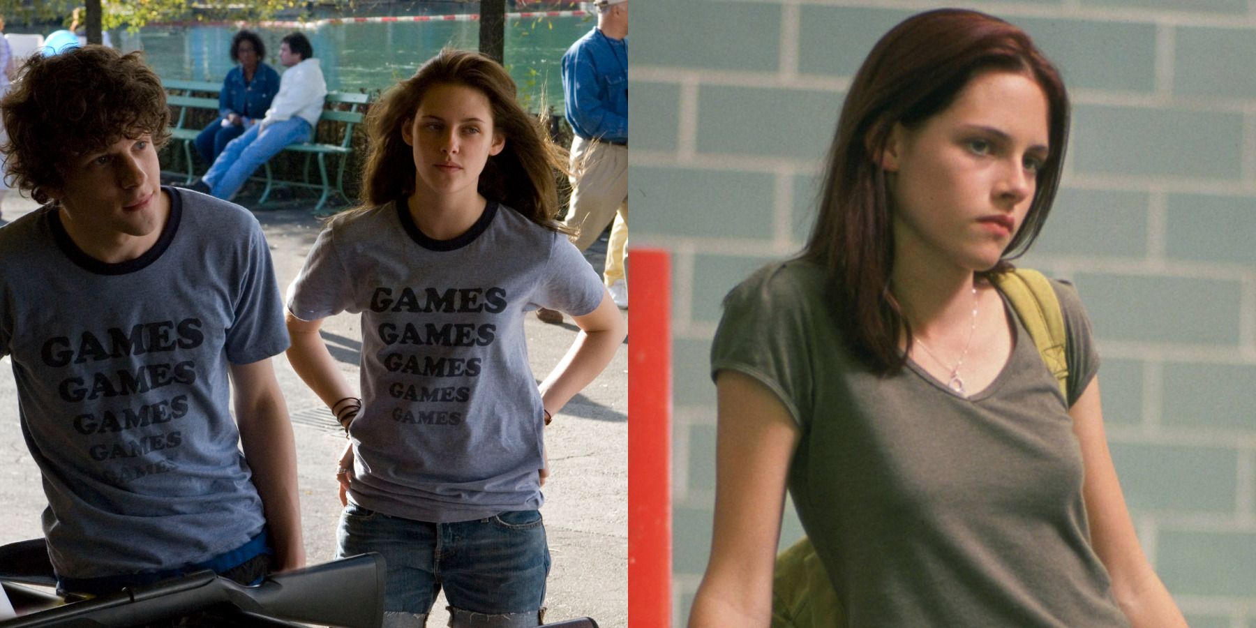 Kristen Stewart movies feature split image Adventureland and Speak