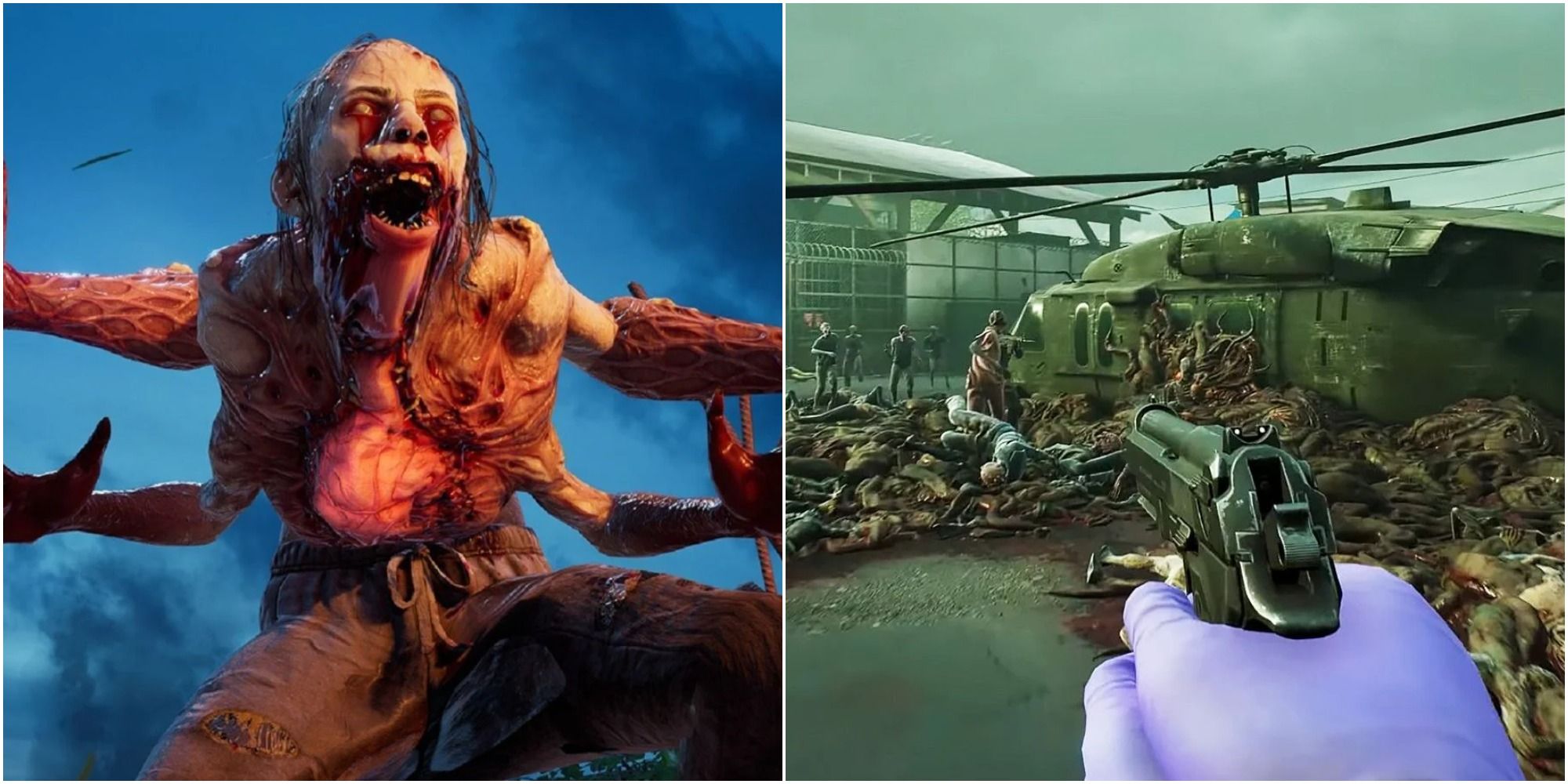 Back 4 Blood enemy (left) and gameplay (right)