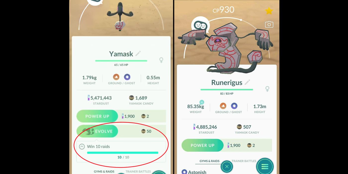 pokemon go galarian yamask and runerigus evolve