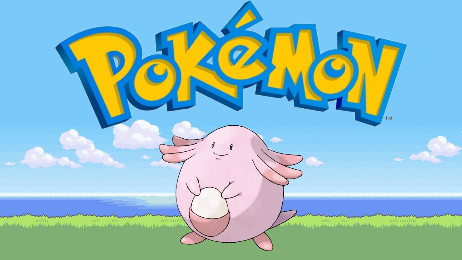 pokemon logo and chansey