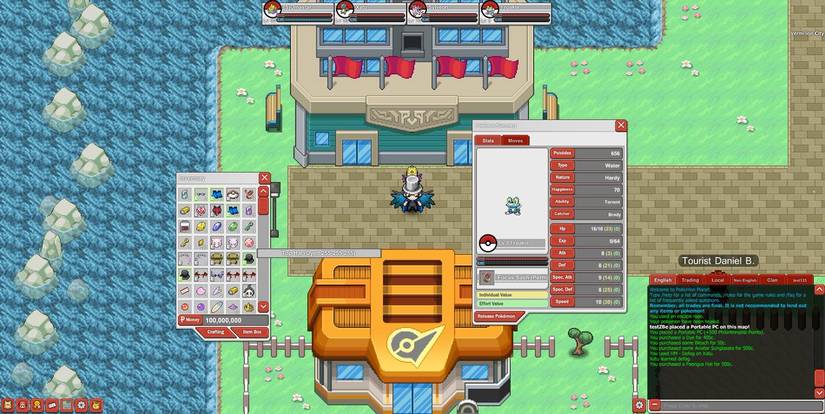 pokemon planet item menu