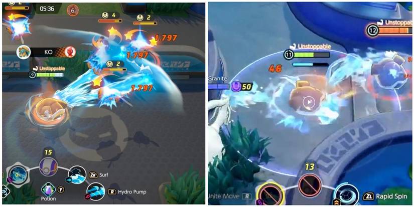 pokemon unite blastoise using unite move and being unstoppable