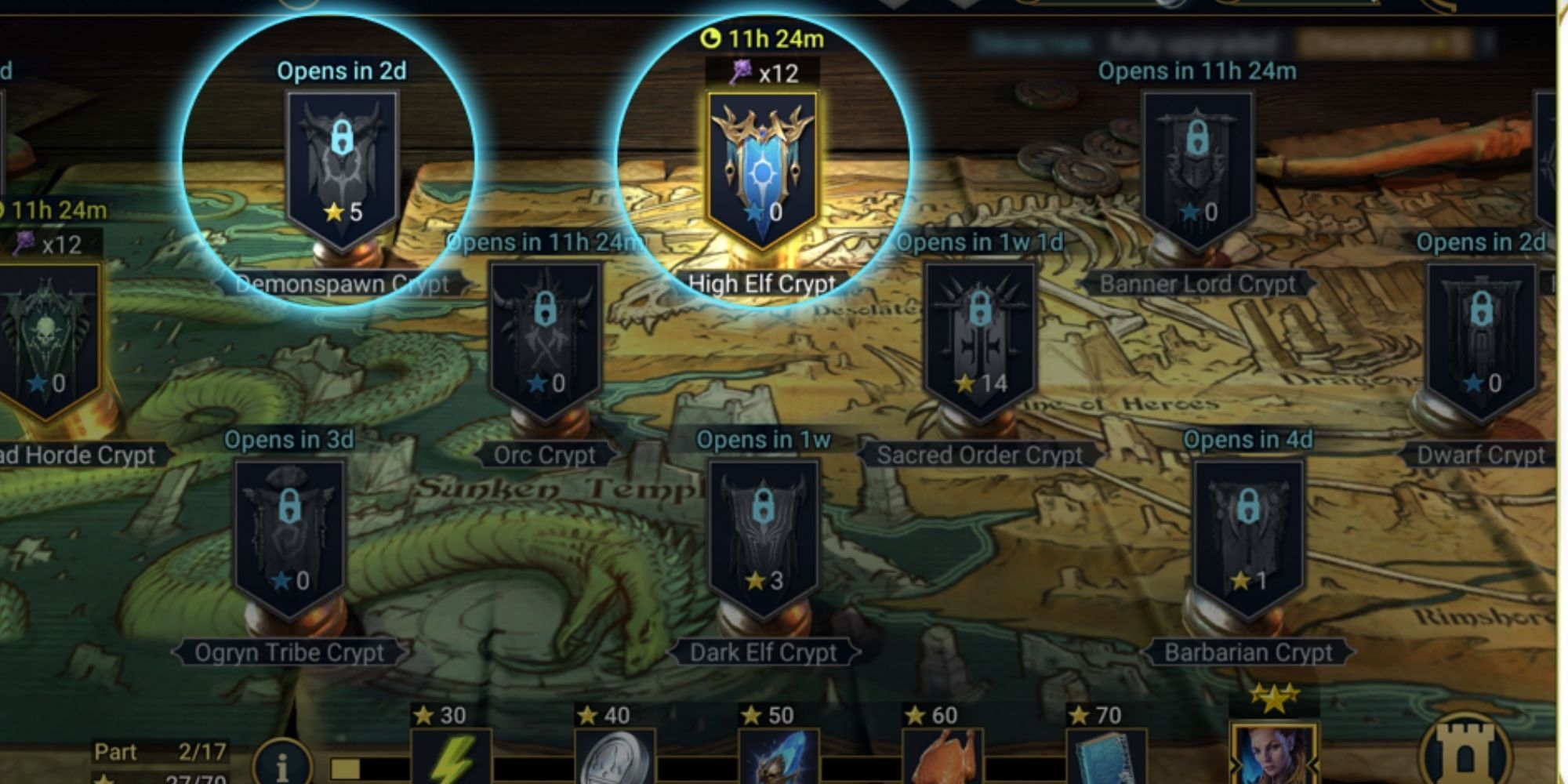 Screenshot of Faction Wars mode from Raid: Shadow Legends.