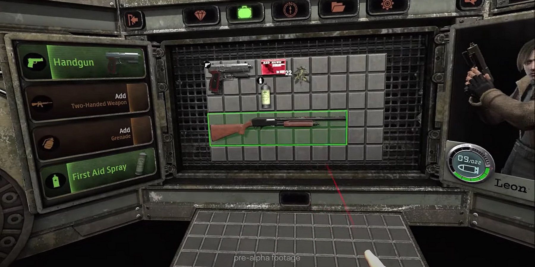 Скриншот из Resident Evil 4 VR, показывающий инвентарь.