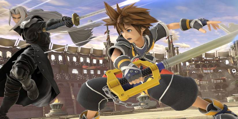 sora smash bros fighting sephiroth