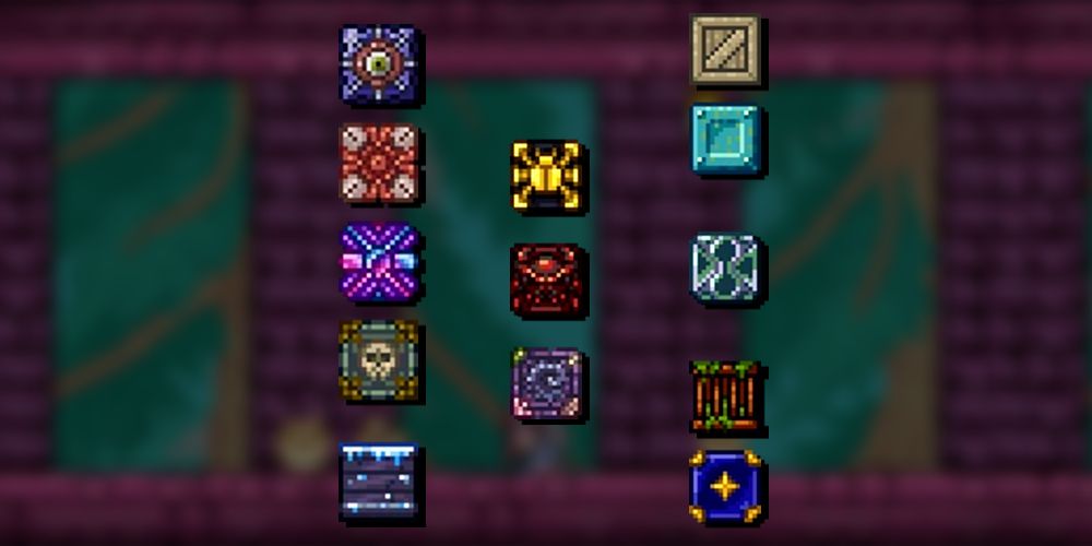 terraria all hardmode crates on dungeon biome background