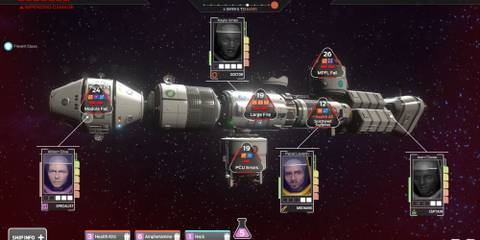 Screenshot of crew deployment screen from the game Tharsis.
