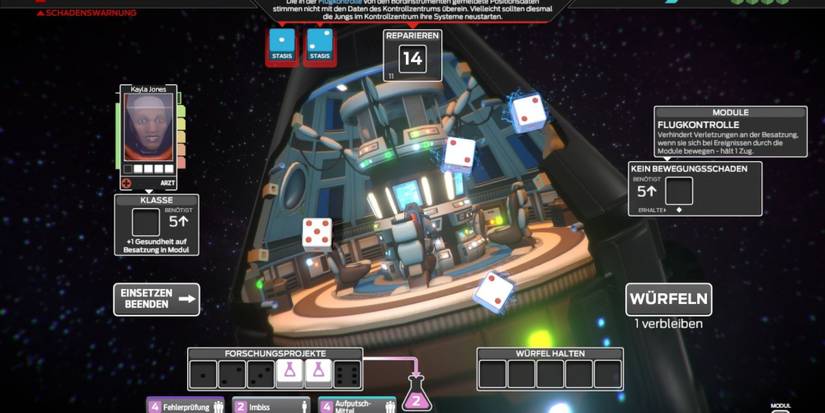 Screenshot of repairs in the strategy game Tharsis.