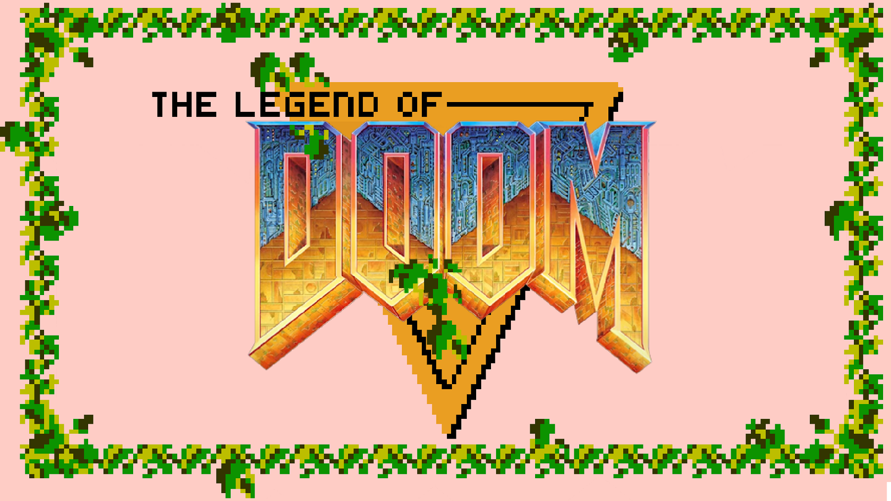 Image showing the Doom logo on the Legend of Zelda background.