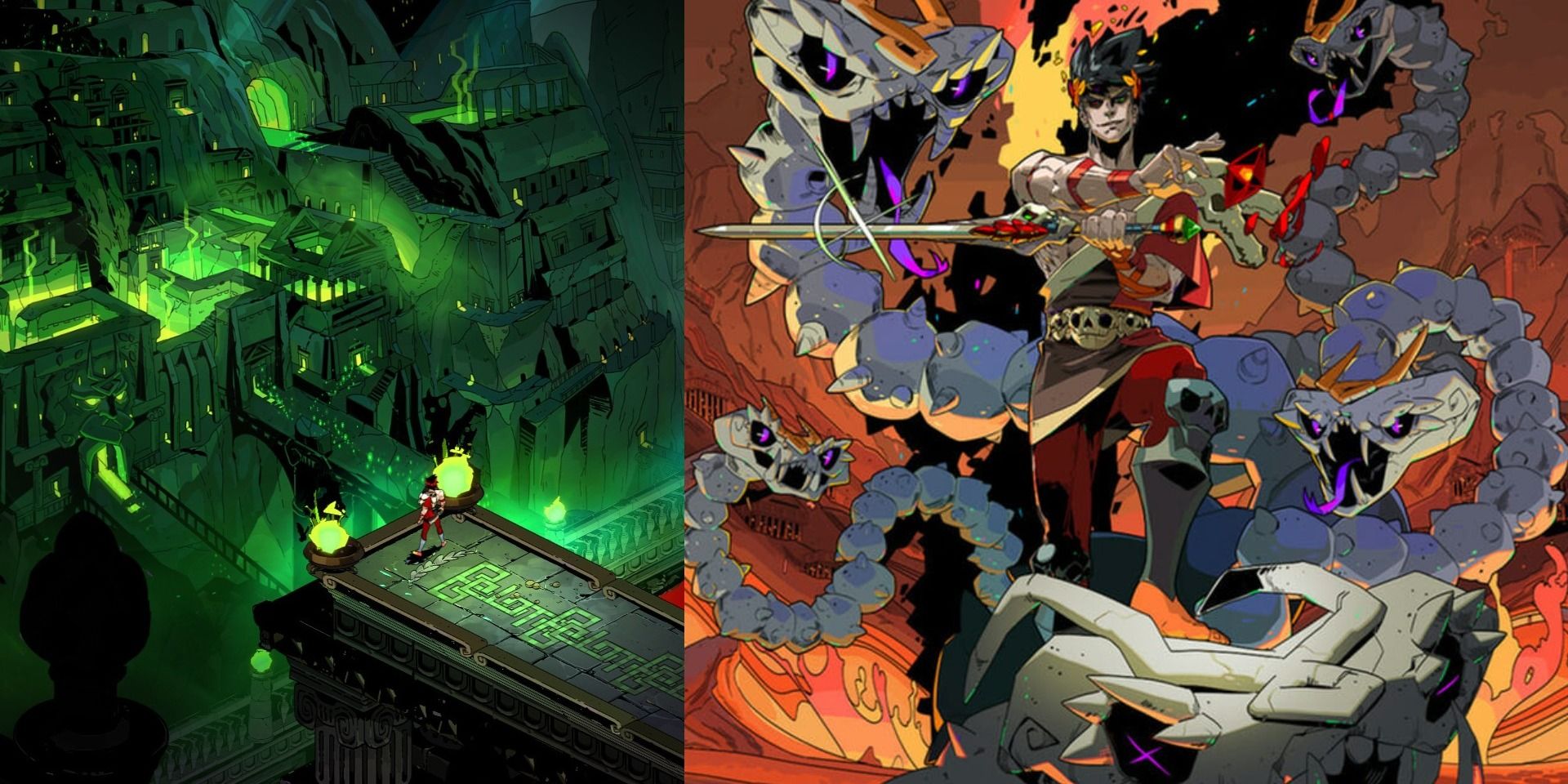 hades split image view of Taratrus Zagreus and the hydra