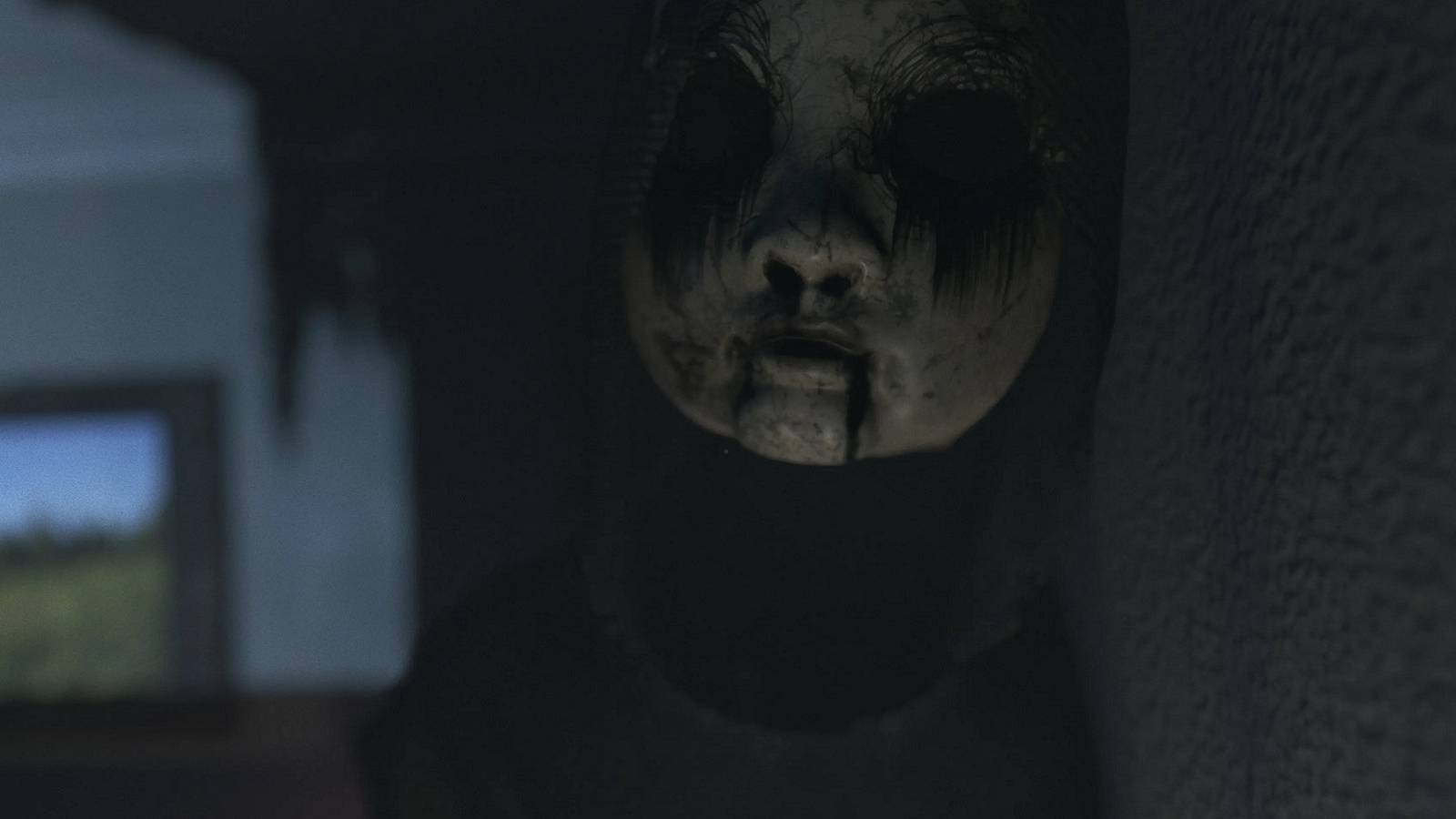 Screenshot from Visage showing a close-up of a ghostly face.