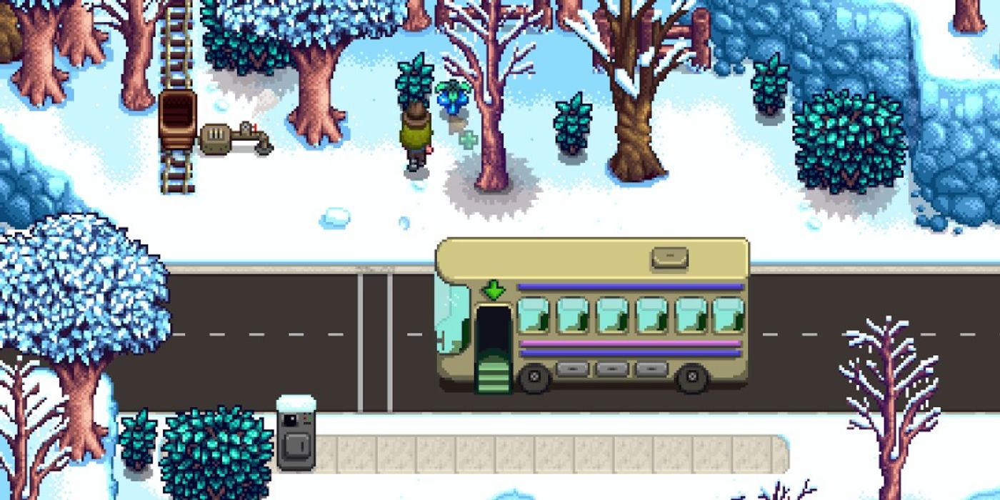 хрустальные фрукты на автобусной остановке