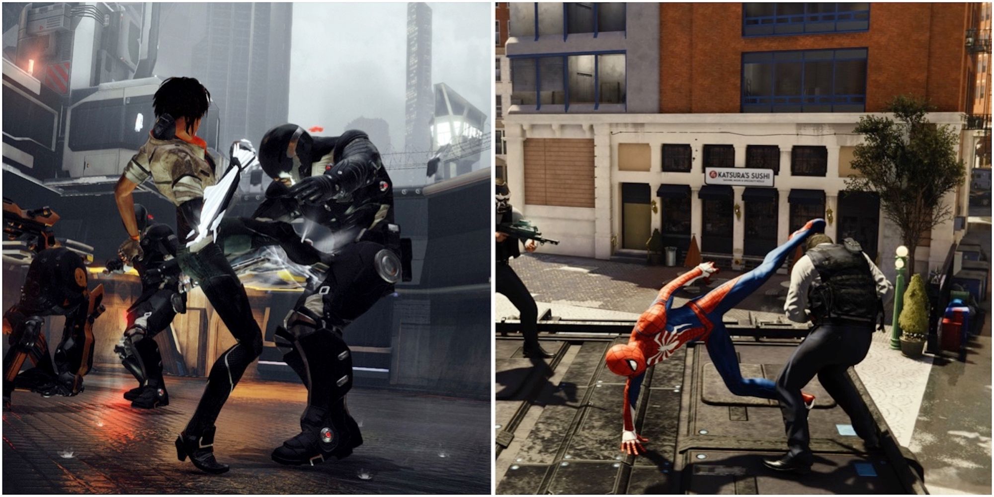 Fighting enemies in Remember Me and Marvel’s Spider-Man