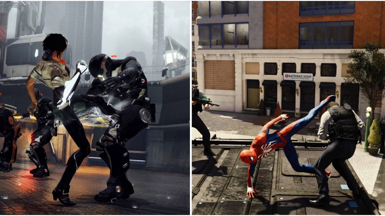 Fighting enemies in Remember Me and Marvel’s Spider-Man
