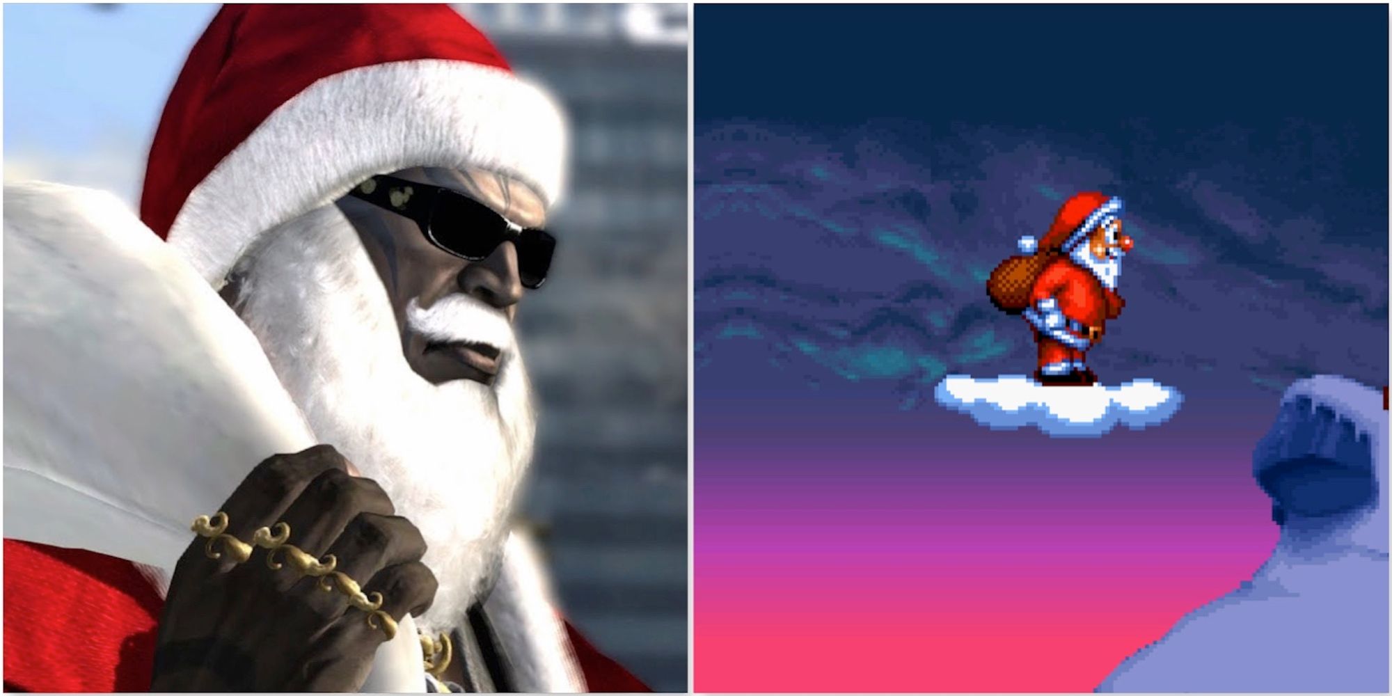 Rodin de Bayonetta 2 e Papai Noel de Daze Before Christmas