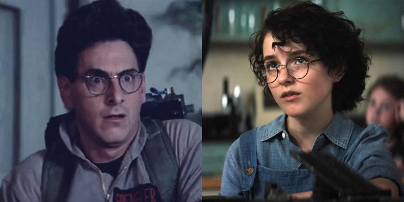 Phoebe and her grandfather Egon Spengler as ghostbusters