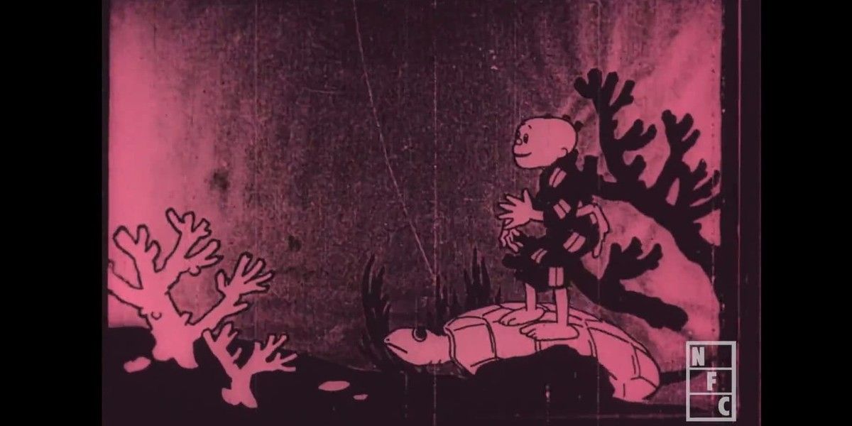 1918 screenshot of Urashima Taro anime.