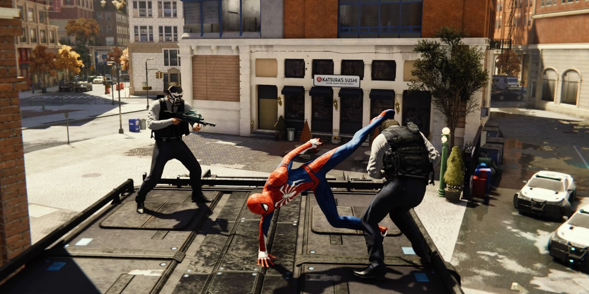 Fighting enemies in Marvel’s Spider-Man