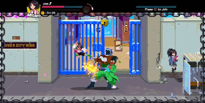 Fighting enemies in River City Girls