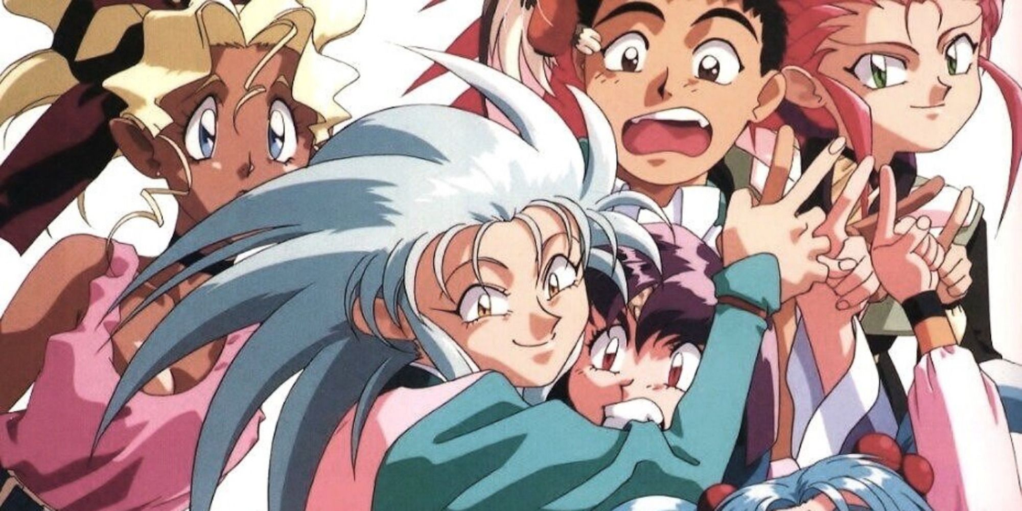 Promo art featuring the cast of Tenchi Muyo
