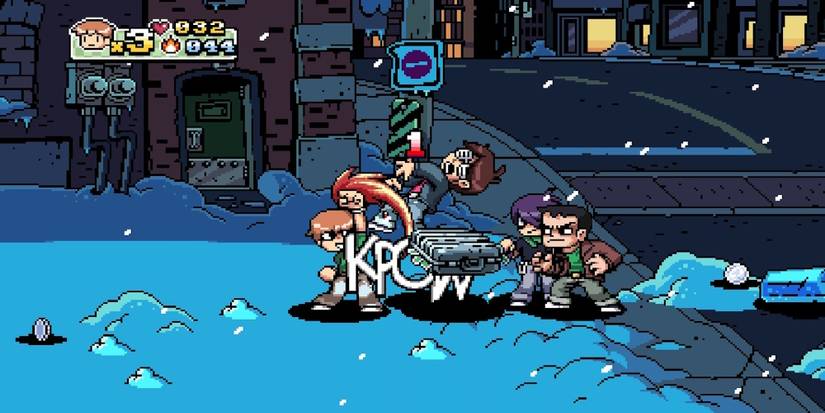 Fighting enemies in Scott Pilgrim Vs The World: The Game
