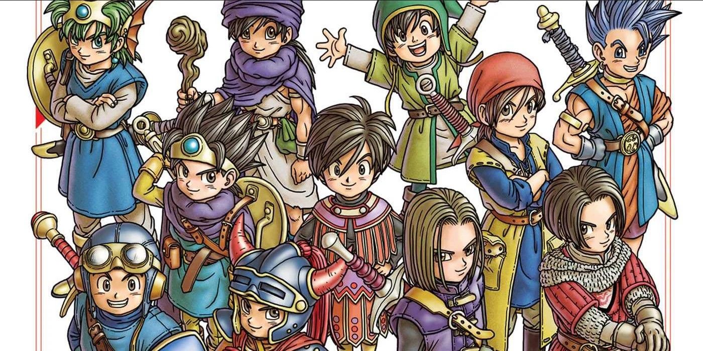 Арт Акиры Ториямы Dragon Quest с изображением различных героев