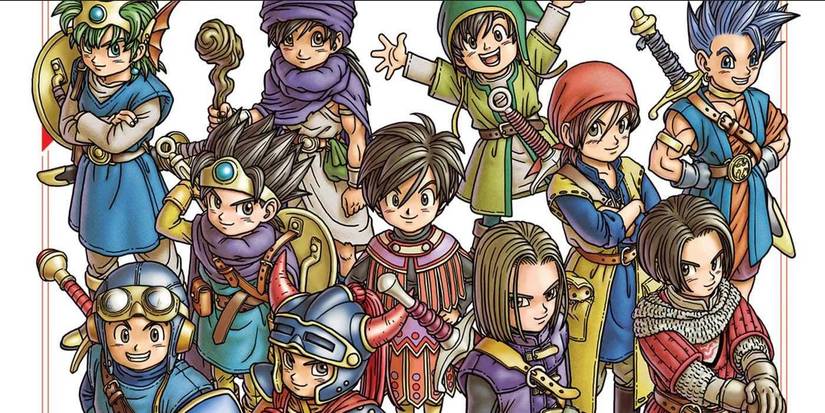 Akira Toriyama Dragon Quest art showing the various heroes